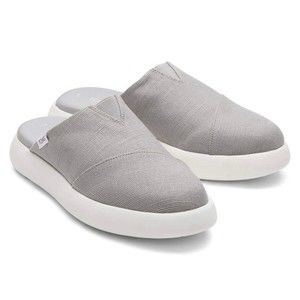 Toms Gray and White Mules with Sleek Design